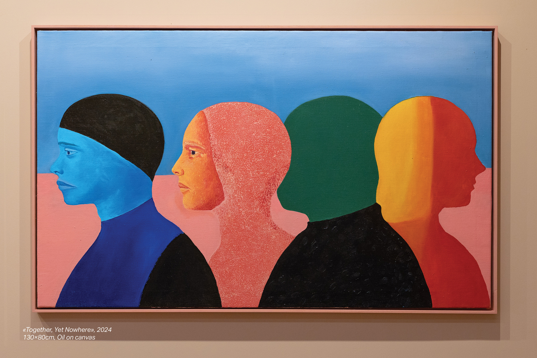 Together, Yet Nowhere (2024)<br />
130×80cm, Oil on canvas